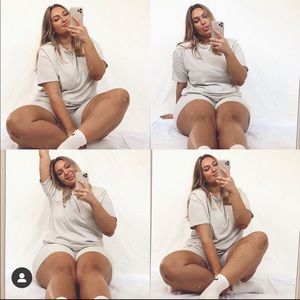 Nasty Gal tee and biker shorts set
